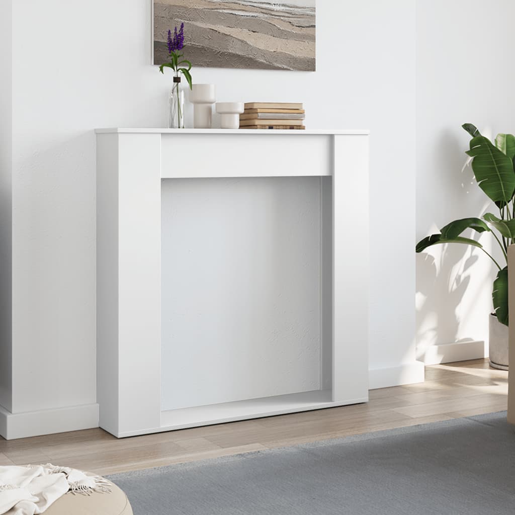 Vidaxx contour de cheminée 100x20x100 cm bois d'ingénierie blanc