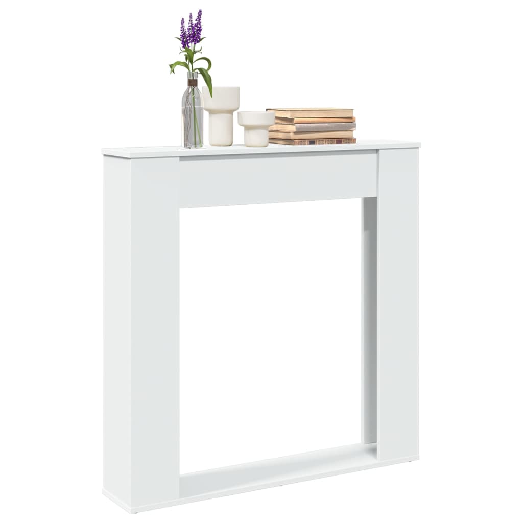 Vidaxx contour de cheminée 100x20x100 cm bois d'ingénierie blanc