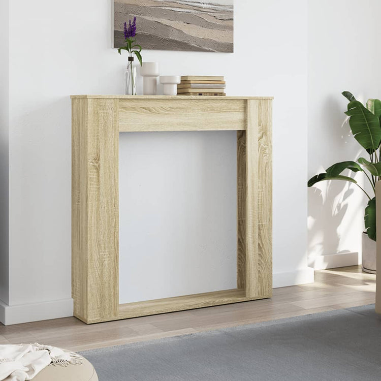 VidaXL contour de cheminée 100x20x100 cm en dérivé du bois couleur chêne sonoma