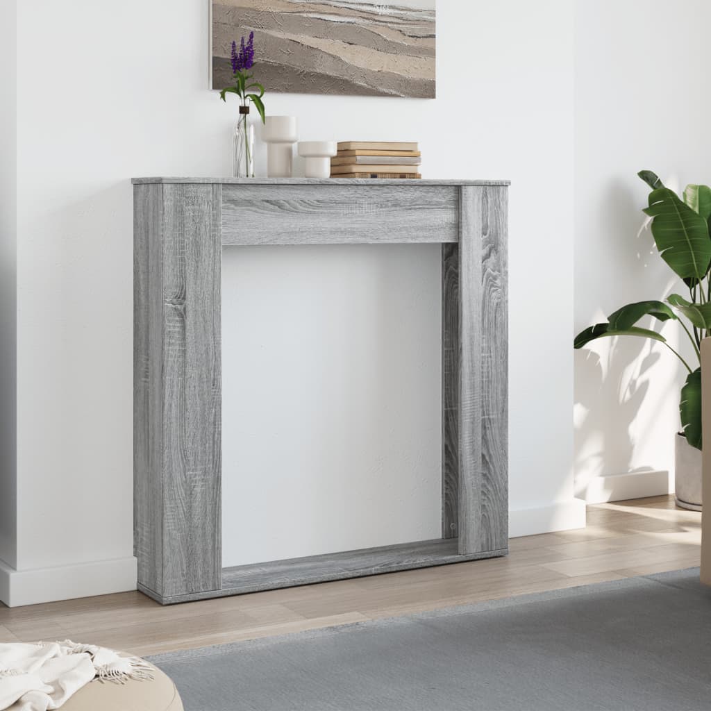 VidaXL contour de cheminée 100x20x100 cm bois d'ingénierie gris couleur chêne sonoma
