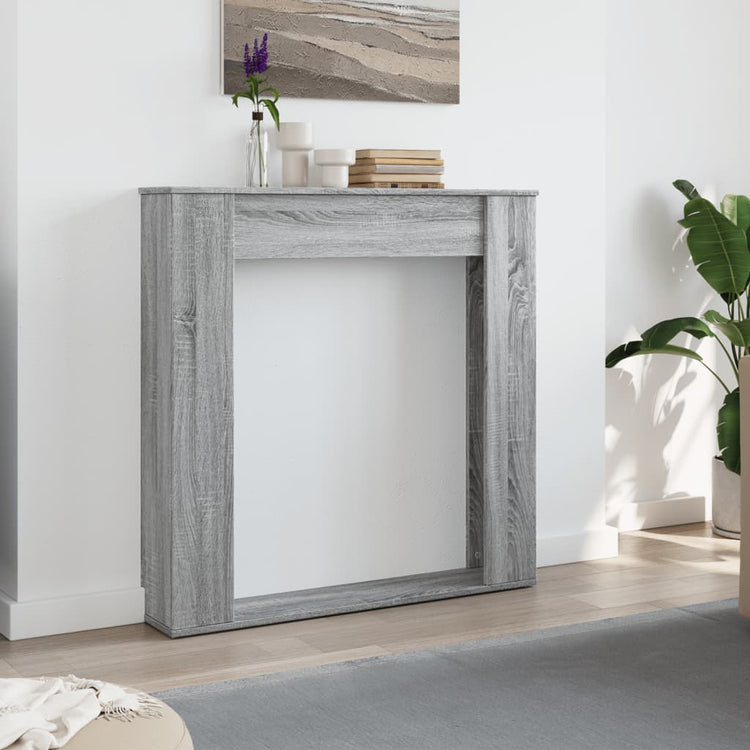 VidaXL contour de cheminée 100x20x100 cm bois d'ingénierie gris couleur chêne sonoma