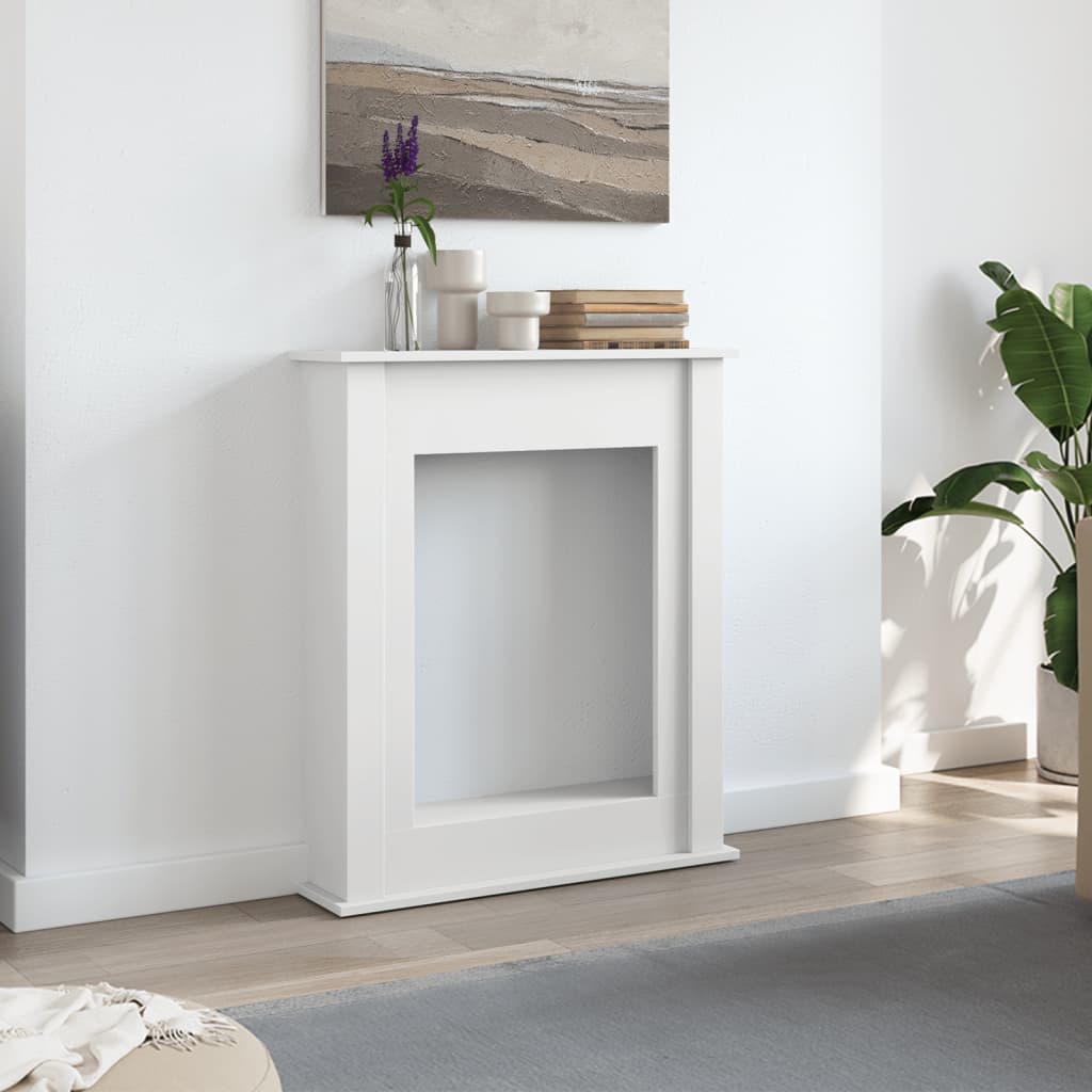 Vidaxx contour de cheminée 75x20x87,5 cm bois d'ingénierie blanc