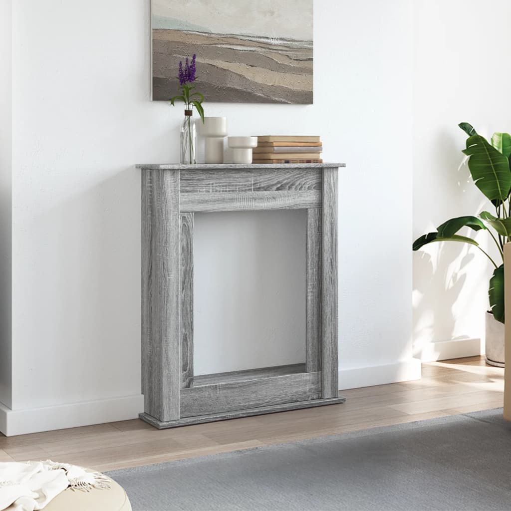 Vidaxx contour de cheminée 75x20x87,5 cm bois d'ingénierie couleur chêne sonoma gris