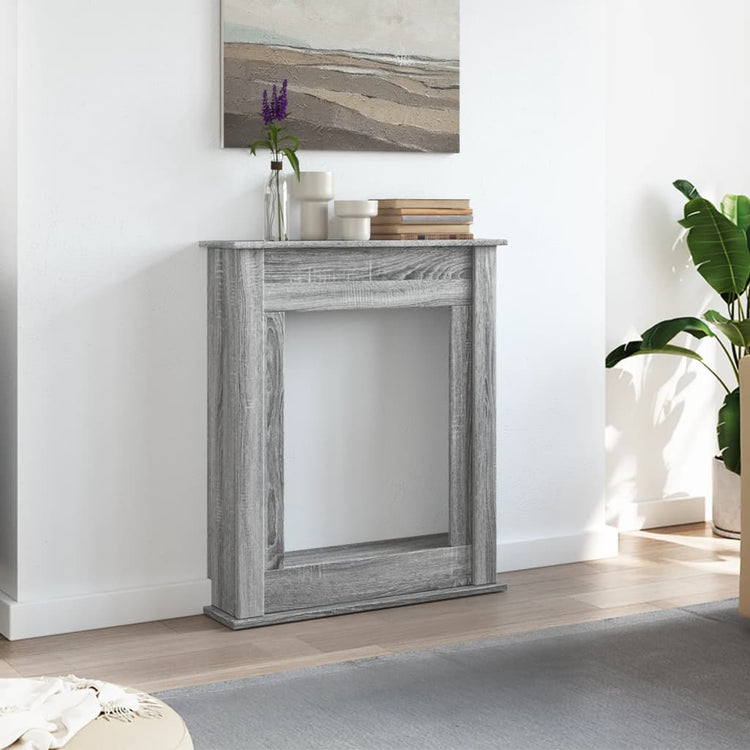 Vidaxx contour de cheminée 75x20x87,5 cm bois d'ingénierie couleur chêne sonoma gris