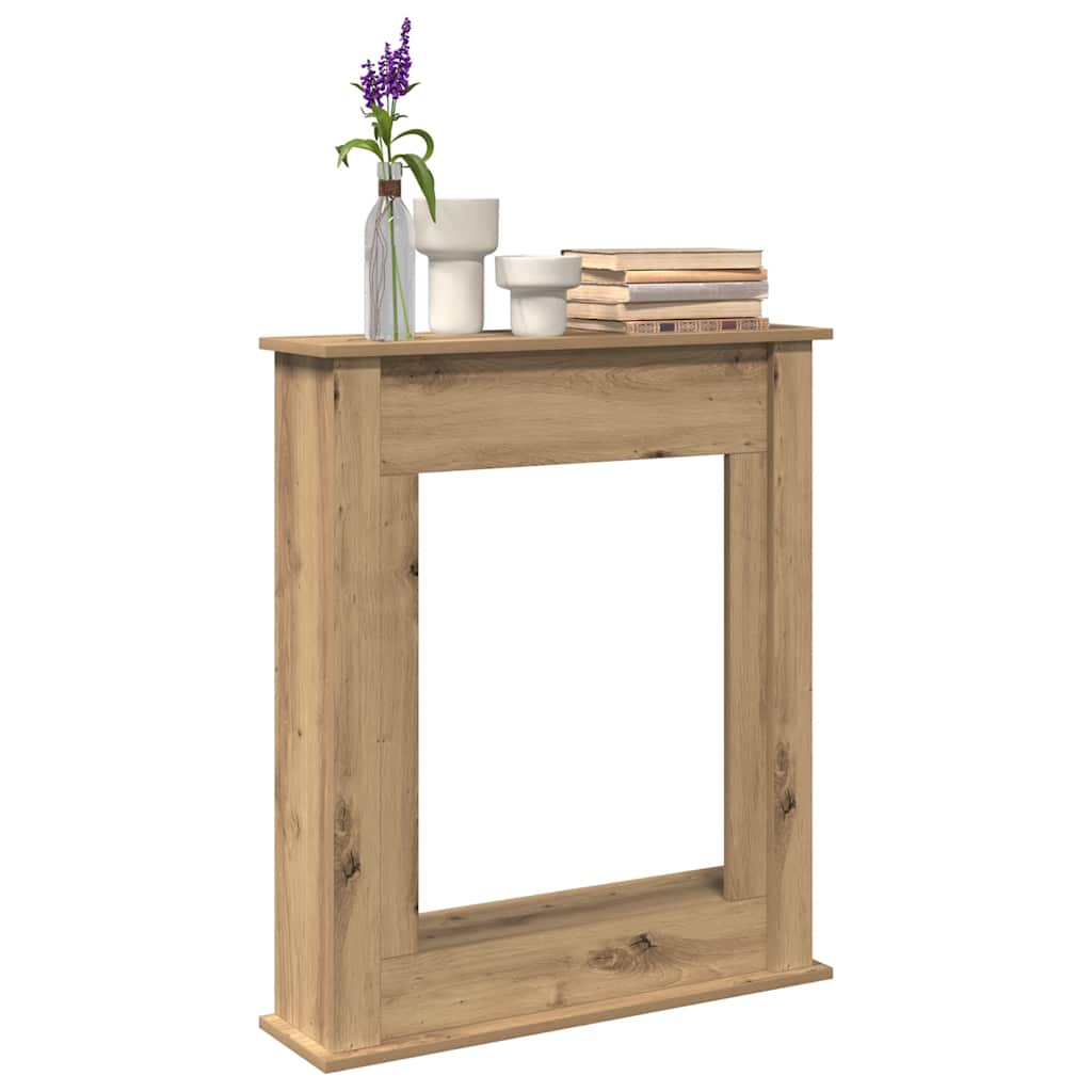 Cadre de cheminée VidaXL 75x20x87,5 cm en bois travaillé, couleur chêne artisanal