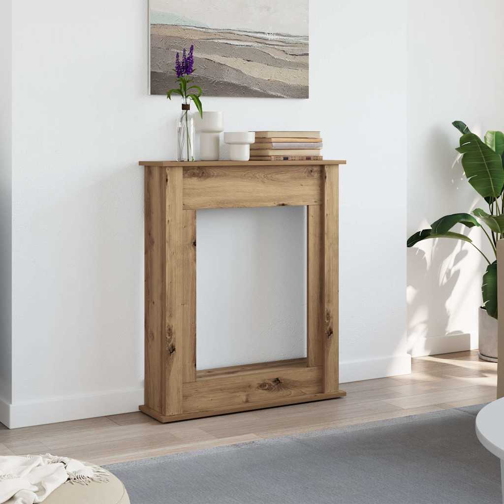 Cadre de cheminée VidaXL 75x20x87,5 cm en bois travaillé, couleur chêne artisanal