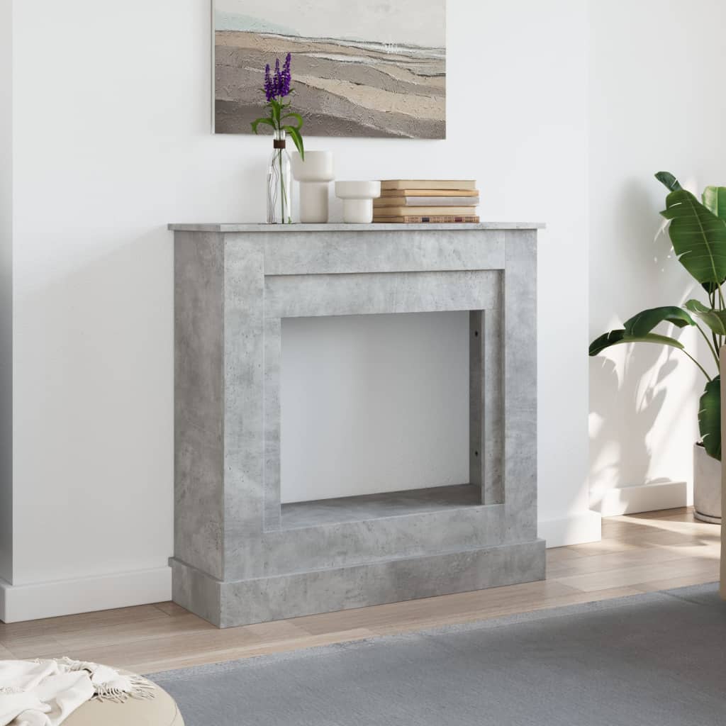 Vidaxx contour de cheminée 90x30x90 cm dérivé du bois béton gris