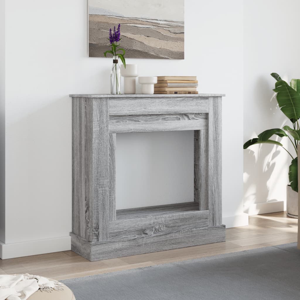 Vidaxx contour de cheminée 90x30x90 cm bois d'ingénierie couleur chêne sonoma gris