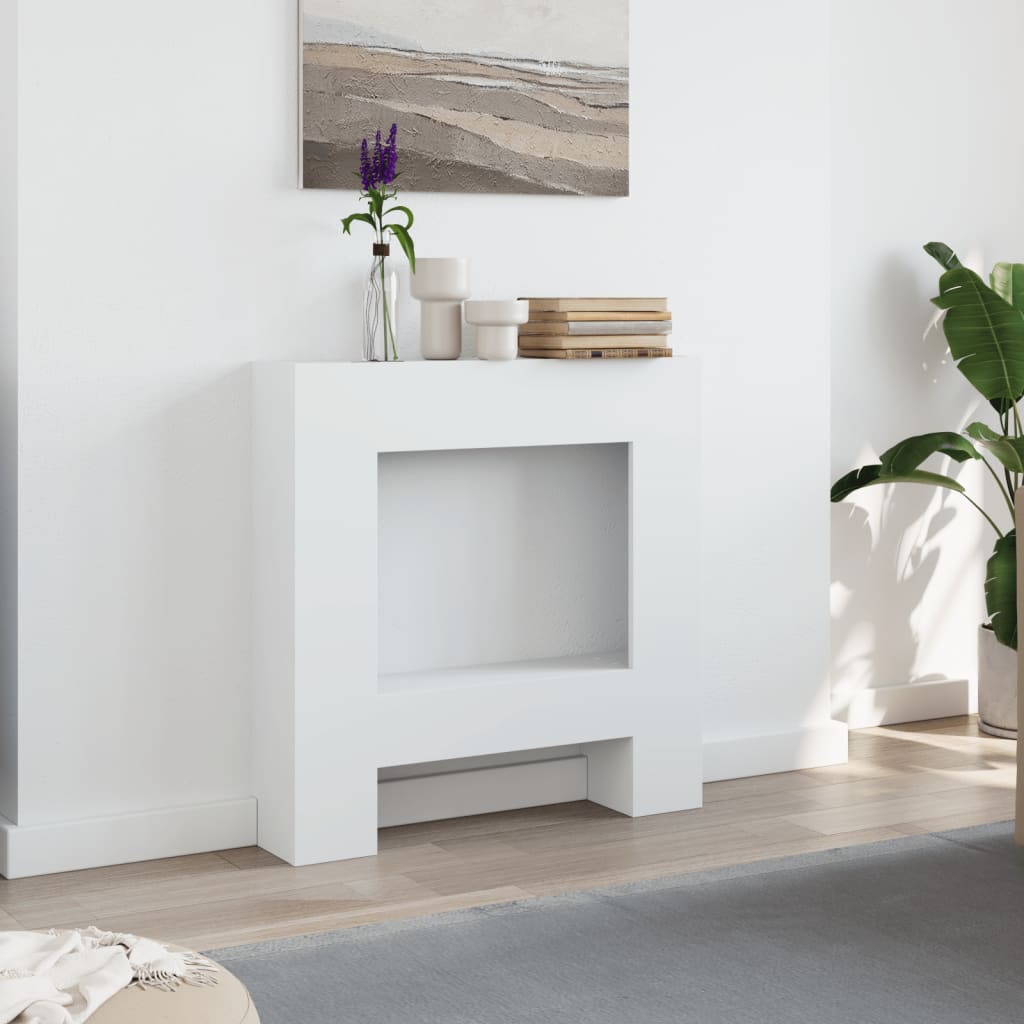 Vidaxx contour de cheminée 81x18x82 cm bois d'ingénierie blanc