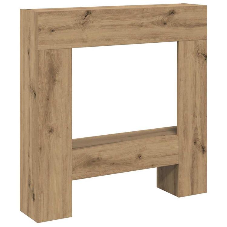 Cadre de cheminée VidaXL 81x18x82 cm en bois travaillé, couleur chêne artisanal