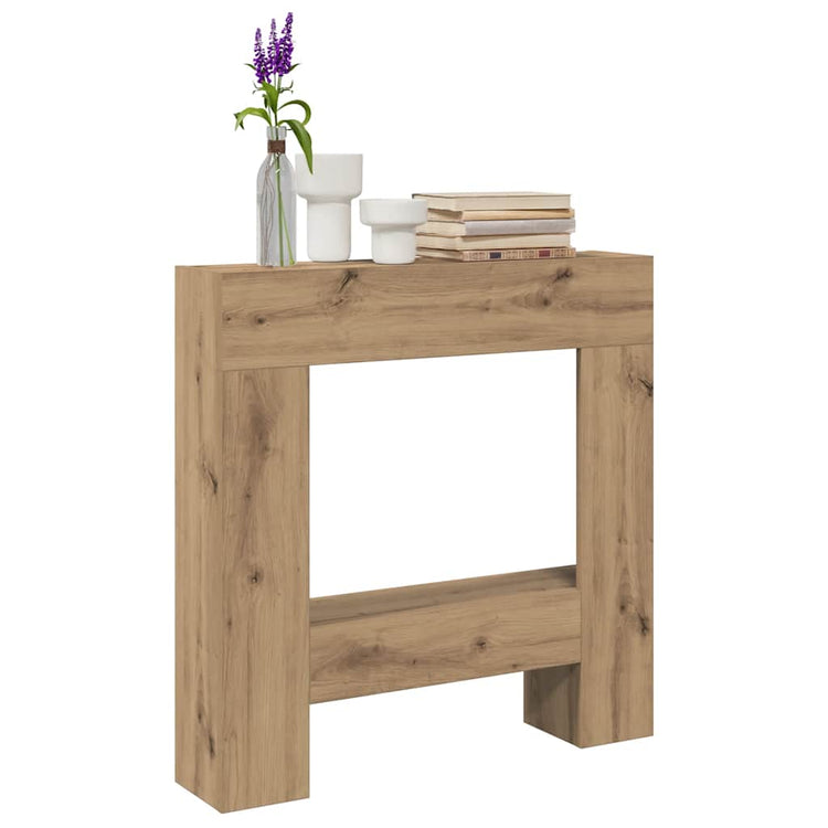 Cadre de cheminée VidaXL 81x18x82 cm en bois travaillé, couleur chêne artisanal