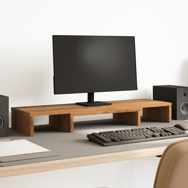 Vidaxx support pour moniteur réglable 80x24x10,5cm bois chêne artisanal