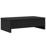 Support de moniteur Vidaxl avec tiroirs 50x27x15 cm Bois transformé noir - afbeelding 2