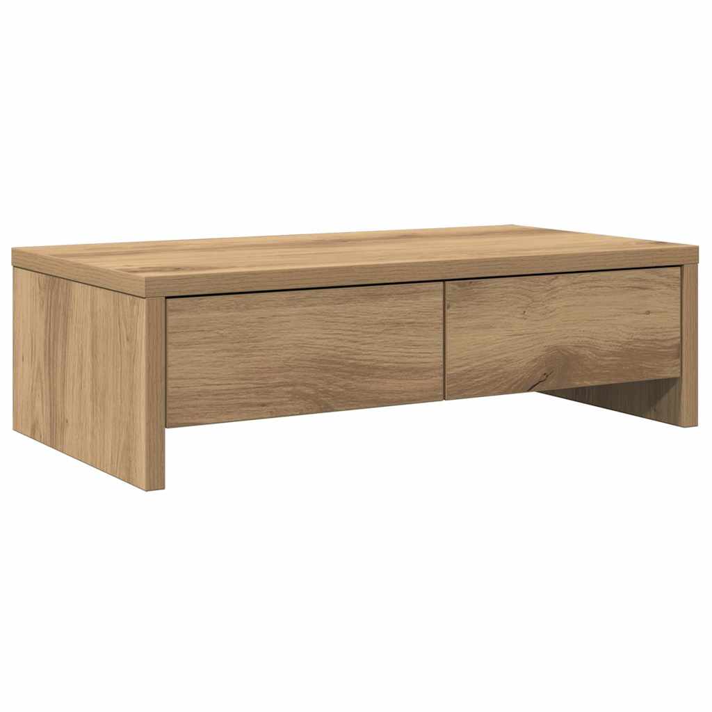 Vidaxxl support pour moniteur avec tiroirs 50x27x15 cm bois chêne artisanal