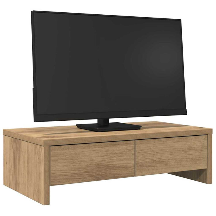 Vidaxxl support pour moniteur avec tiroirs 50x27x15 cm bois chêne artisanal