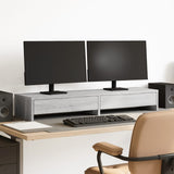 Support de moniteur Vidaxl avec tiroirs 100x27x15 cm en bois gris sonoma chêne - afbeelding 1
