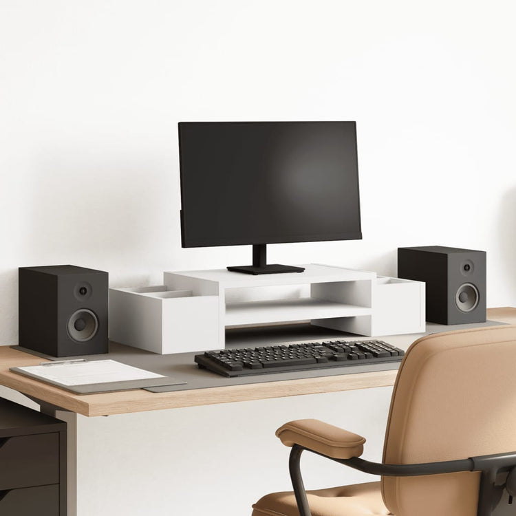 Support de moniteur Vidaxl avec espace de stockage 70x27x15 cm Bois de bois transformé