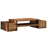 Support de moniteur Vidaxl avec espace de stockage 70x27x15 cm en bois vieux bois - afbeelding 2