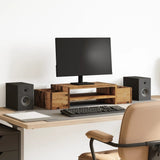 Support de moniteur Vidaxl avec espace de stockage 70x27x15 cm en bois vieux bois - afbeelding 1
