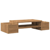 Vidaxl Monitor Stand Storage Space 70x27x15 cm Chêne artisanal en bois - afbeelding 2