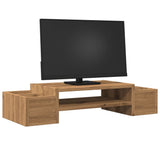 Vidaxl Monitor Stand Storage Space 70x27x15 cm Chêne artisanal en bois - afbeelding 3