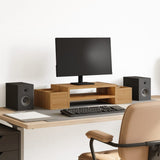 Vidaxl Monitor Stand Storage Space 70x27x15 cm Chêne artisanal en bois - afbeelding 1