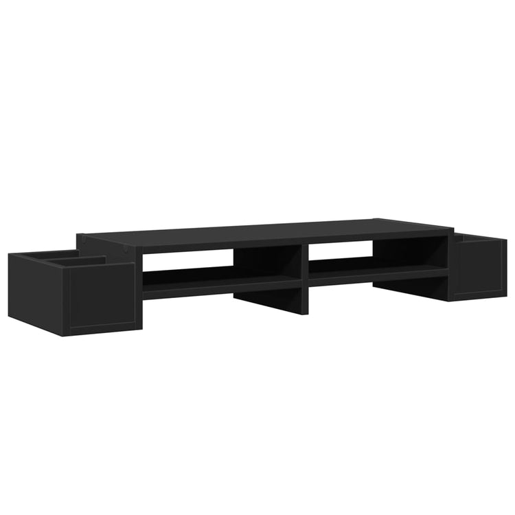 Support de moniteur Vidaxl avec espace de stockage 100x27x15 cm noir