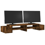 Support de moniteur Vidaxl avec stockage 100x27x15 cm chêne fumé en bois - afbeelding 3