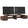 Support de moniteur Vidaxl avec espace de stockage 100x27x15 cm en bois brun en bois
