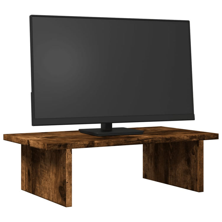 Le moniteur Vidaxl comprend 50x27x15 cm de chêne fumé en bois de bois de couleur