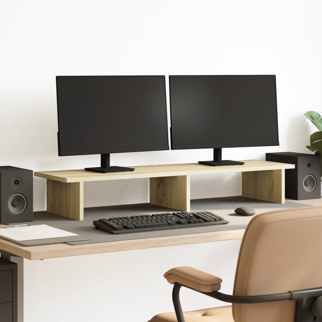 Vidaxl Monitor Standard 100x27x15 cm Processus de chêne sonoma en bois de bois -colore