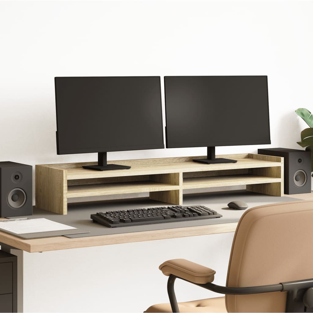 Vidaxl Monitor se dresse 100x24x16 cm en bois de bois de bois de chêne sonoma