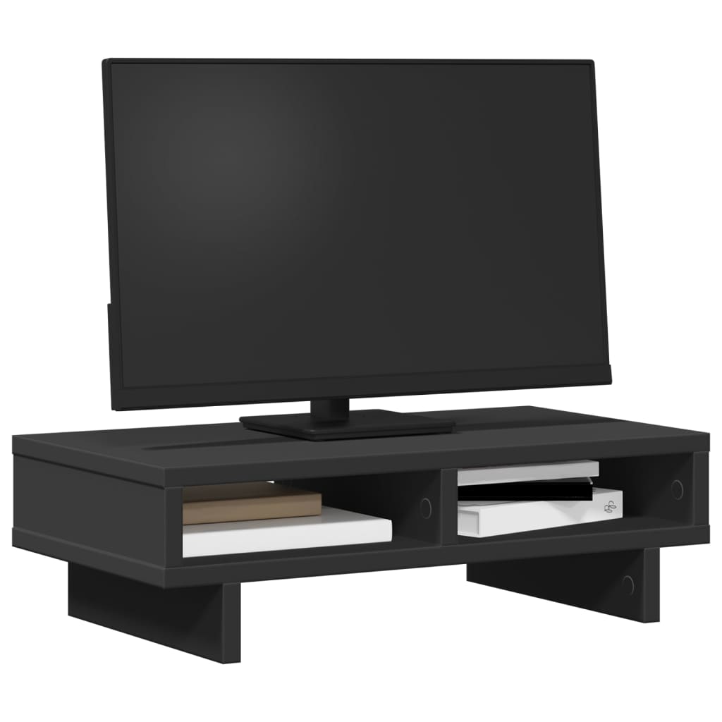 Le moniteur Vidaxl se dresse 50x27x15 cm en bois transformé noir