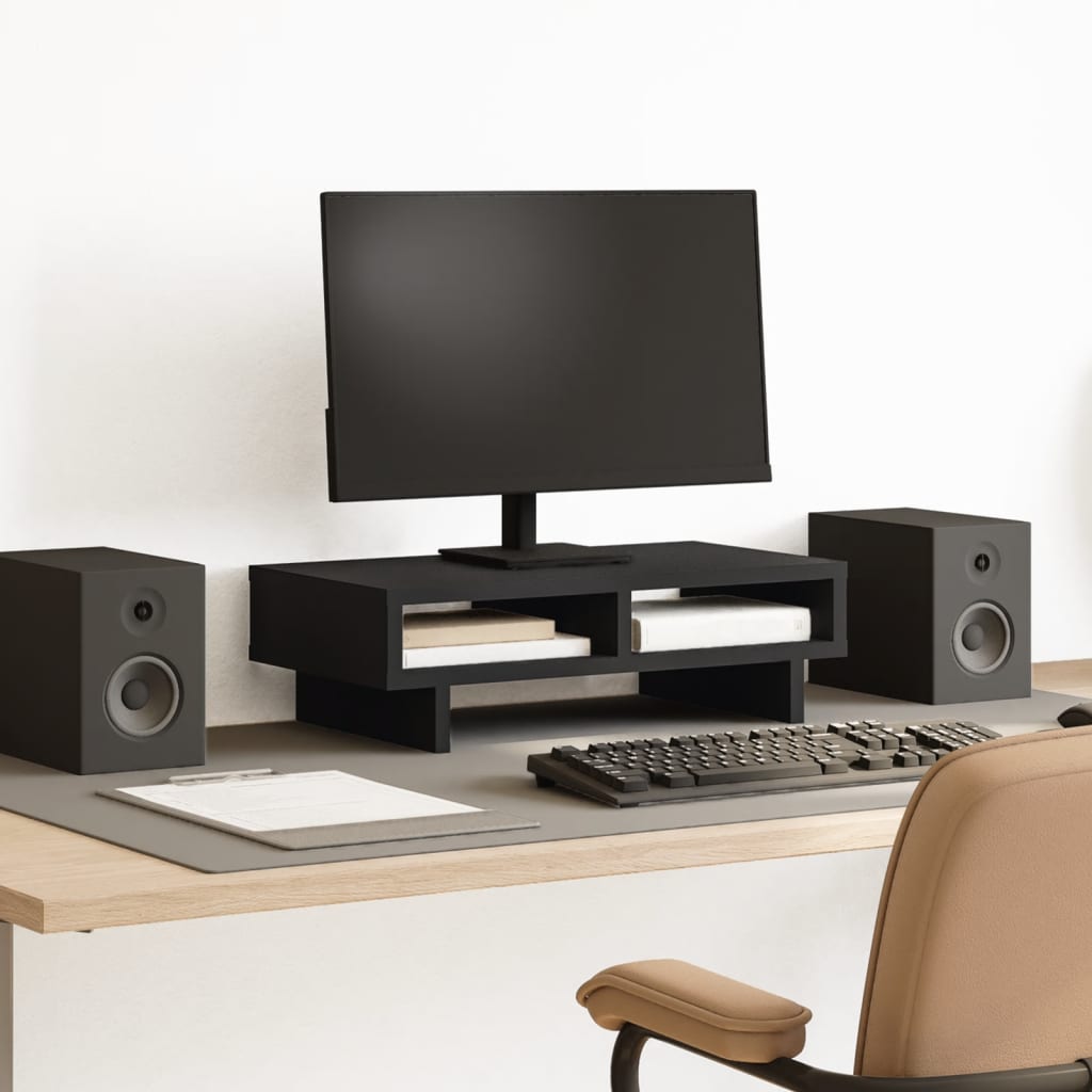 Le moniteur Vidaxl se dresse 50x27x15 cm en bois transformé noir