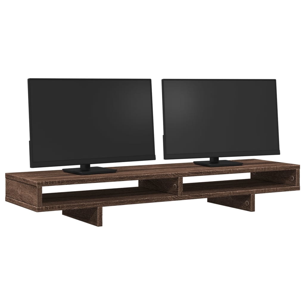 Vidaxxl support pour écran 100x27x15 cm bois d'ingénierie chêne brun