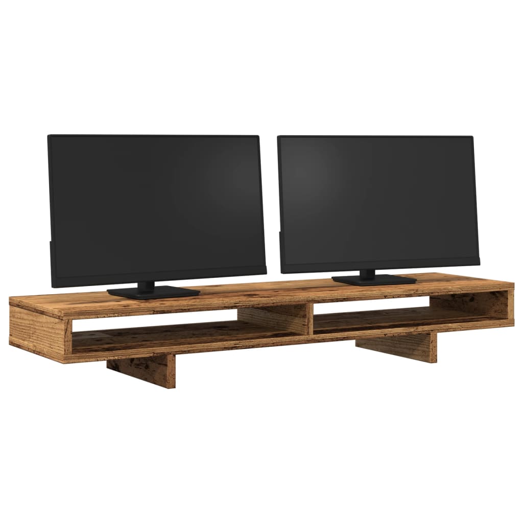Vidaxxl support pour moniteur 100x27x15 cm bois traité, couleur bois ancien