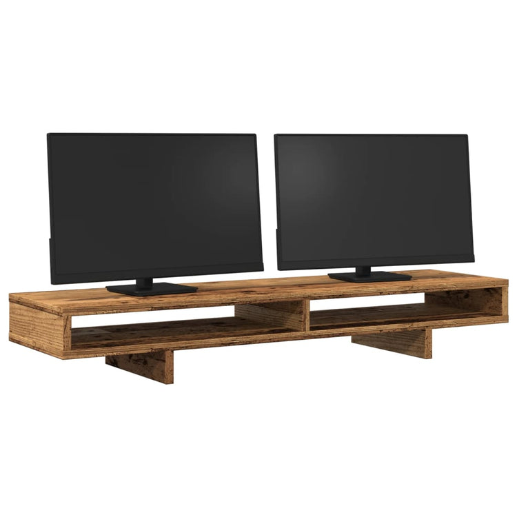 Vidaxxl support pour moniteur 100x27x15 cm bois traité, couleur bois ancien
