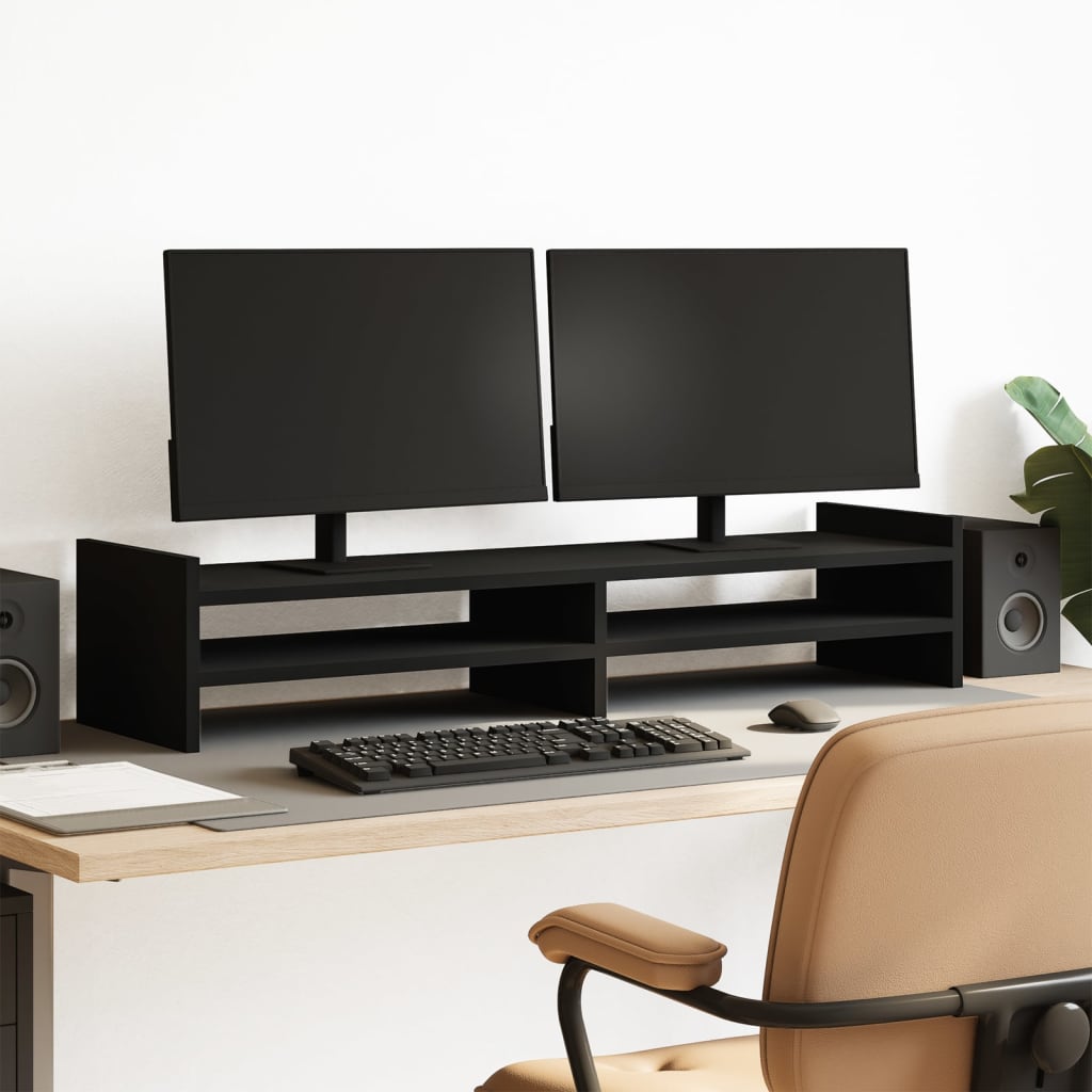 Vidaxl Monitor Standard 100x27x20 cm Bois transformé noir