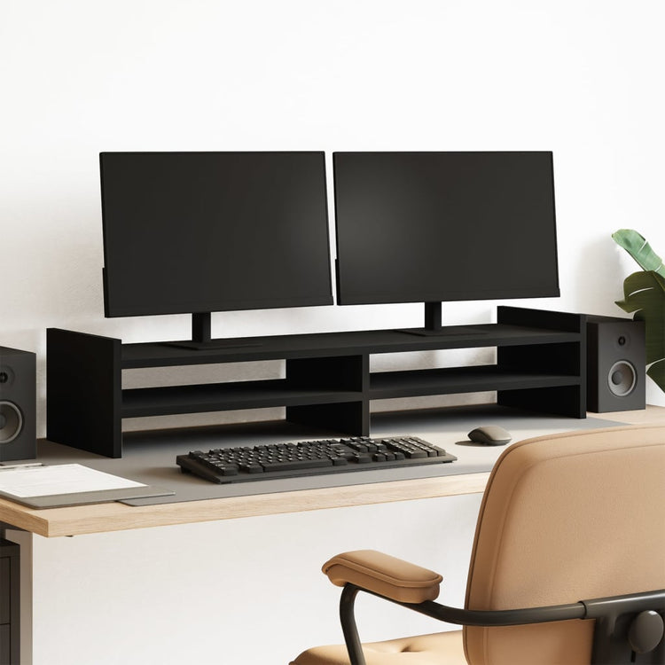 Vidaxl Monitor Standard 100x27x20 cm Bois transformé noir