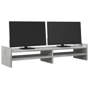Vidaxl Monitor Standard 100x27x20 cm Betongrij en bois transformé - afbeelding 3