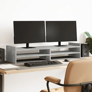 Vidaxl Monitor Standard 100x27x20 cm Betongrij en bois transformé - afbeelding 1
