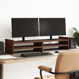 Vidaxl Monitor standard 100x27x20 cm en bois coupé en bois brun coloré - afbeelding 1
