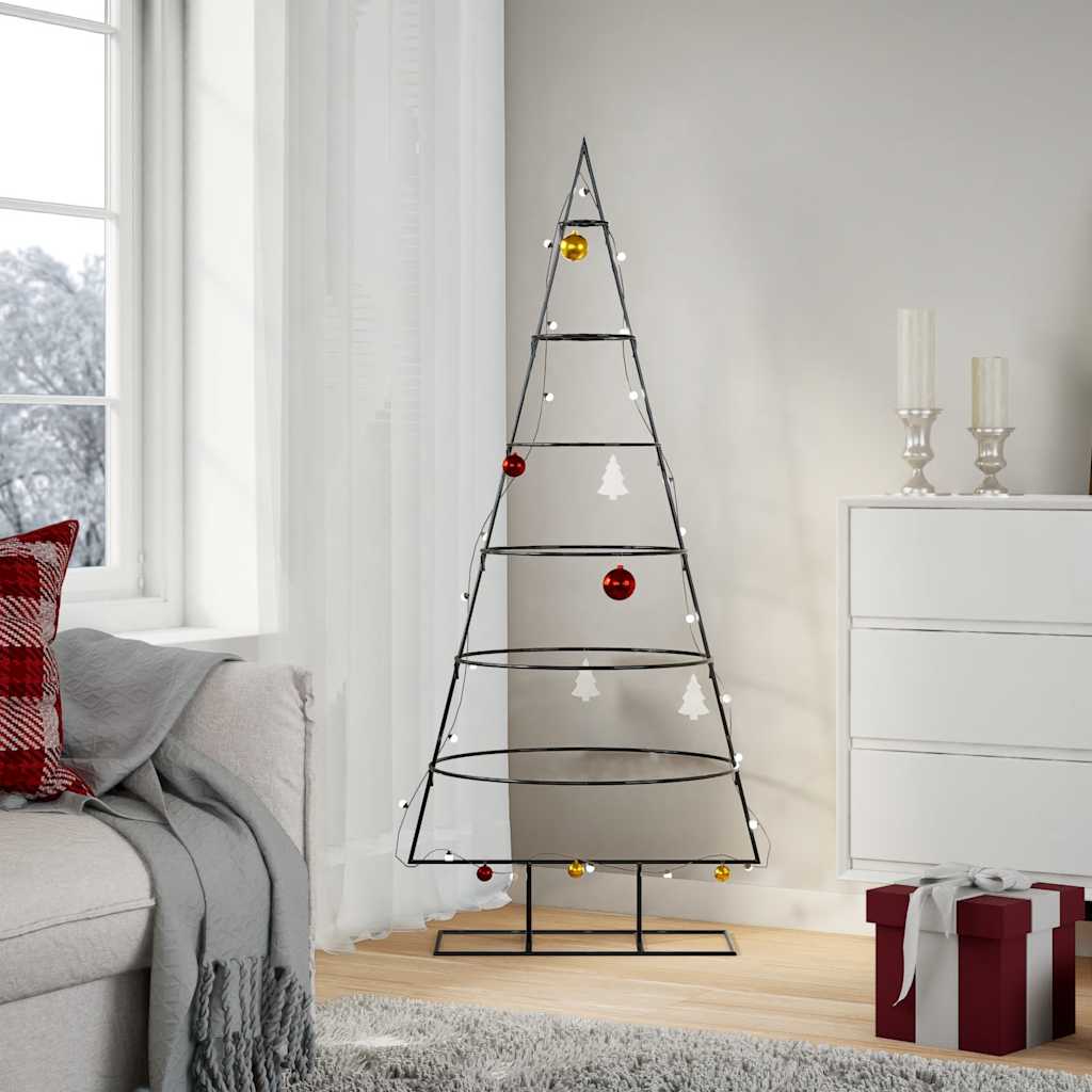 VidaXL décoration de Noël sapin de Noël 150 cm métal noir