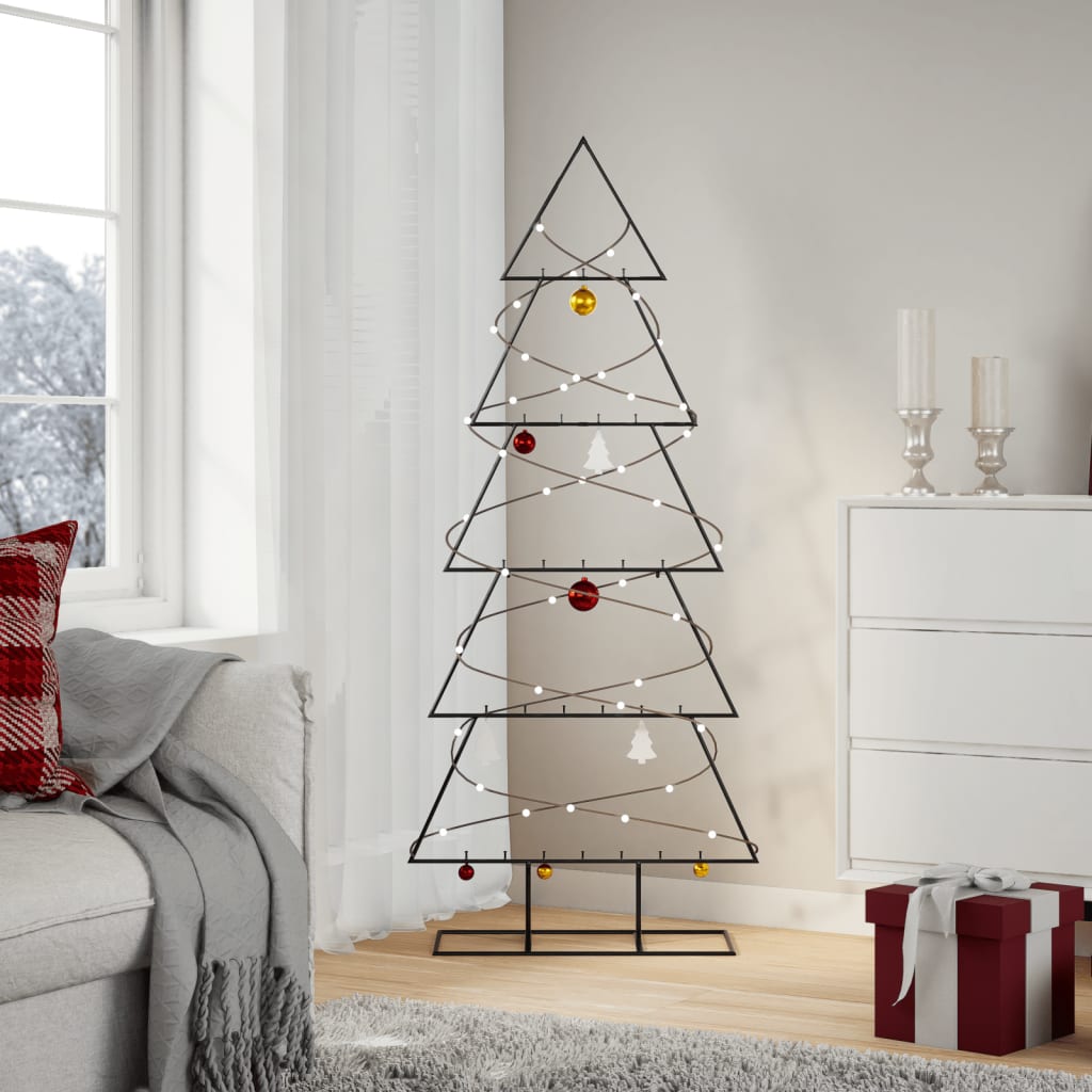 VidaXL décoration de Noël sapin de Noël 150 cm métal noir