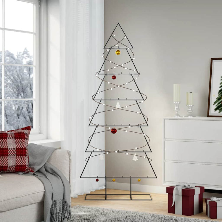 VidaXL décoration de Noël sapin de Noël 180 cm métal noir