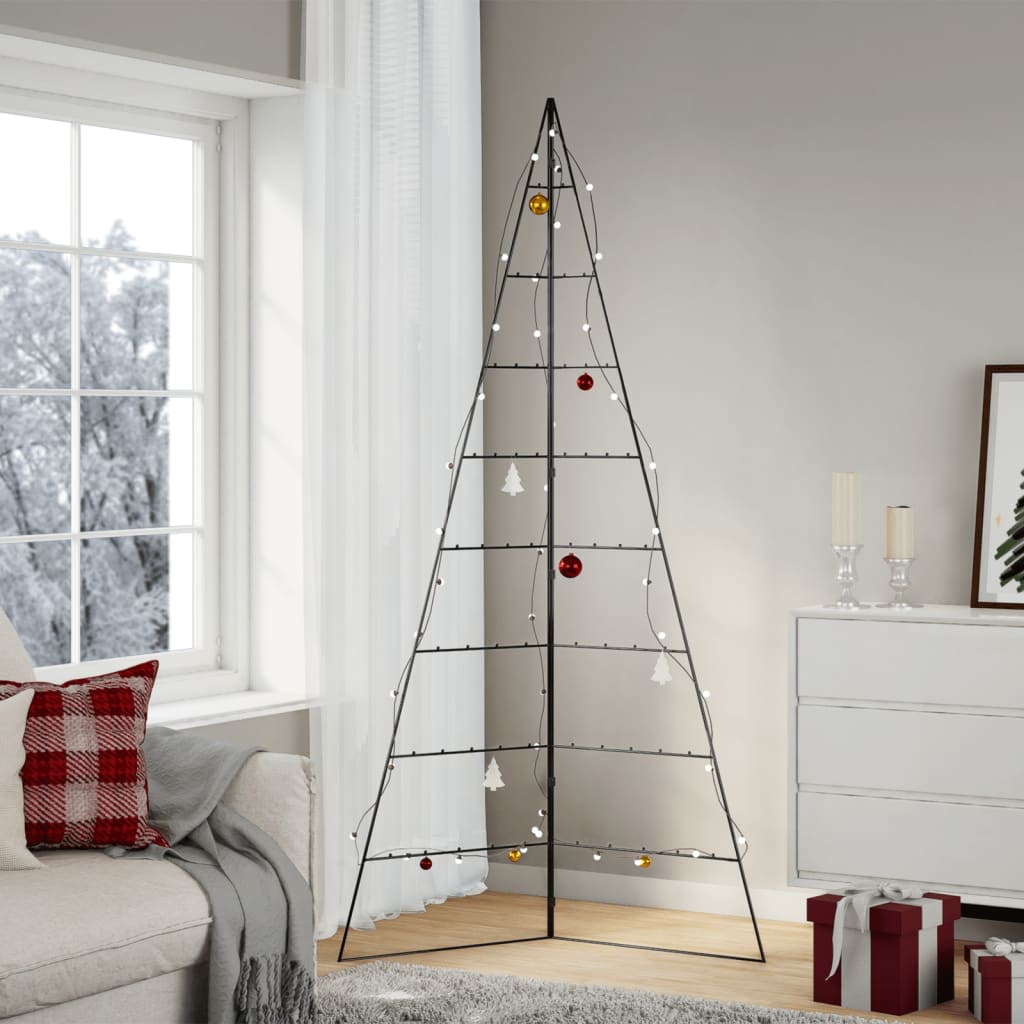 VidaXL décoration de Noël sapin de Noël 210 cm métal noir