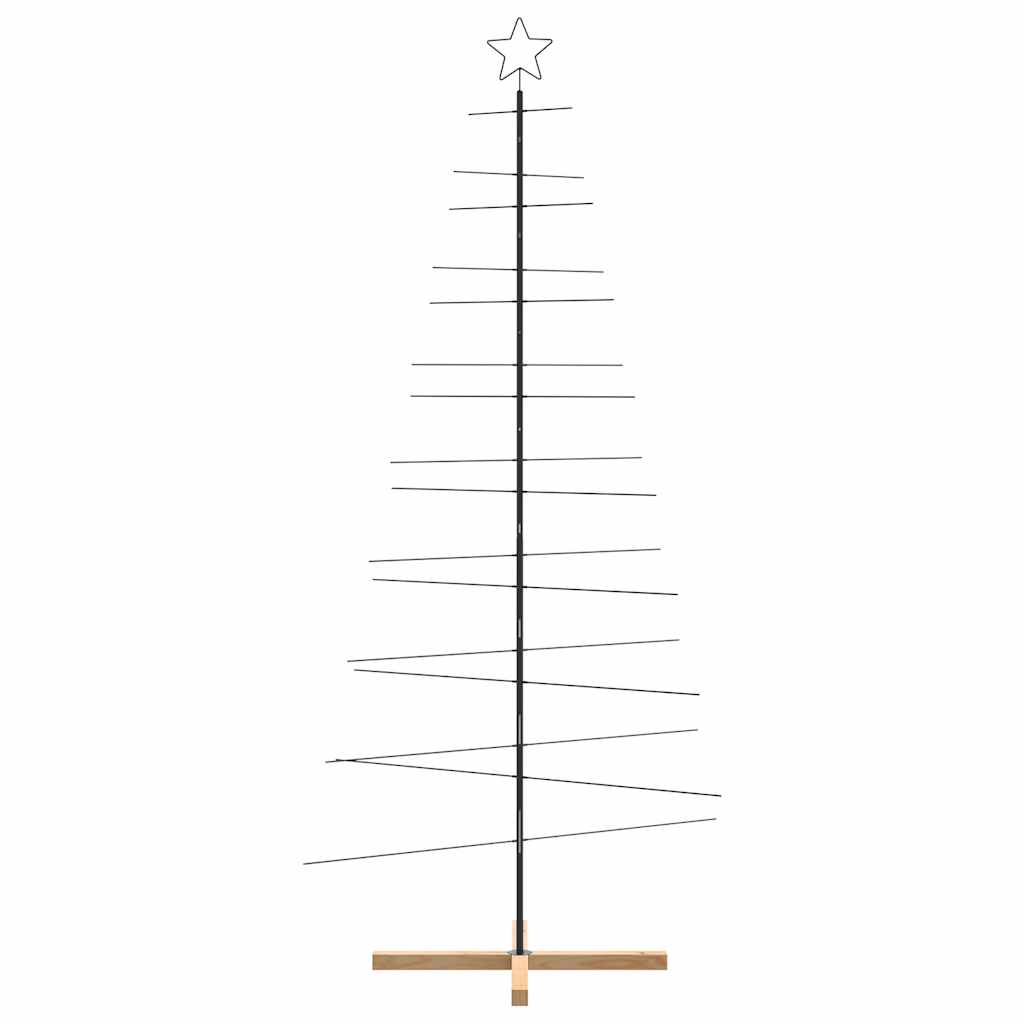 Vidaxx décoration de Noël sapin de Noël avec socle en bois 210 cm métal noir