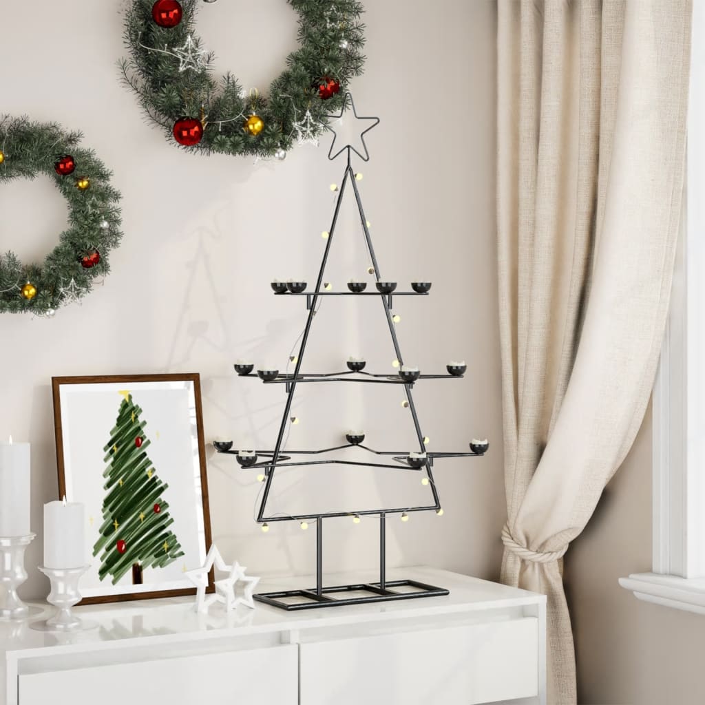 Vidaxl Décoration de Noël arbre de Noël 105 cm en métal noir