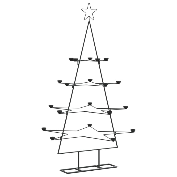 Vidaxl Christmas Decoration Tree de Noël 140 cm Métal noir