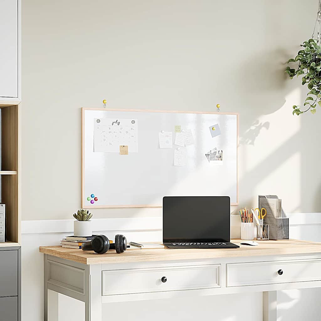 Tableau blanc magnétique Vidaxx avec cadre en pin massif 100x55 cm